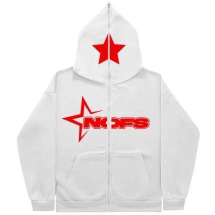 Nofs Hoodie White (Multi Color Print)
